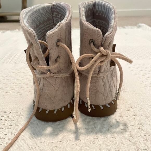 Muk Luks Flexi Hoboken knit boot blush size 6 900459 - Picture 7 of 10